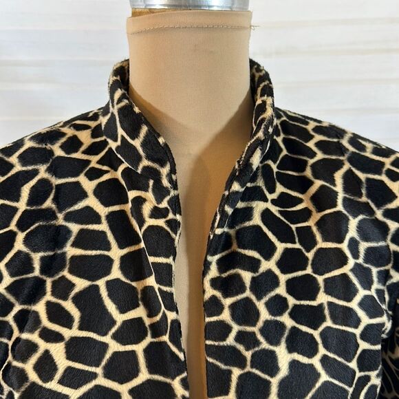Elliott Lauren Luxurious  Short Jacket Size 4 Giraffe Animal Print - Picture 2 of 8